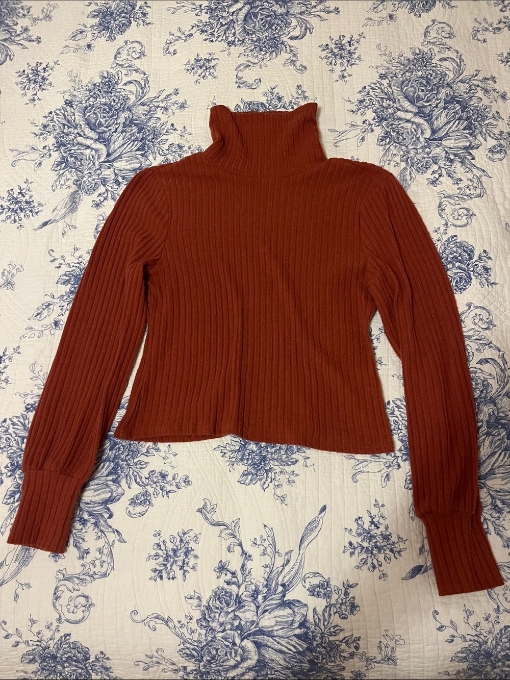 Almost Famous Rust Ribbed Turtleneck Sweater